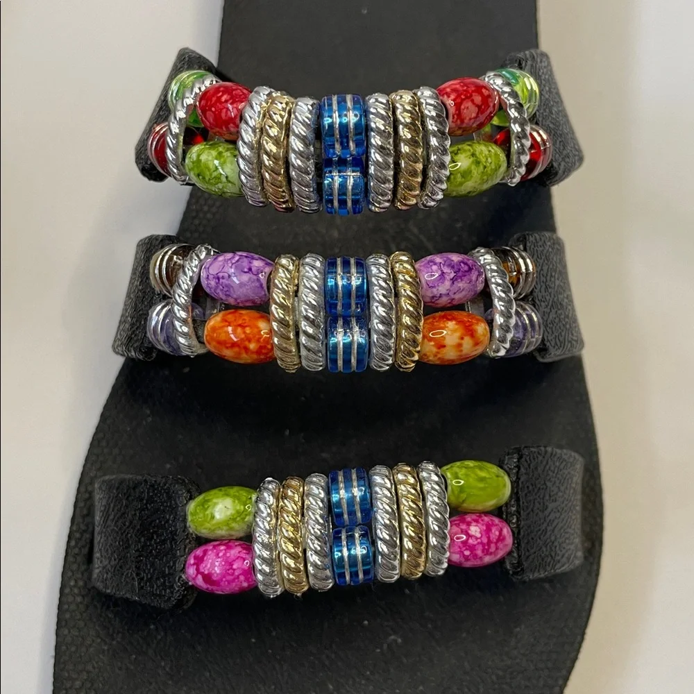 NWOT PALI Hawaii Slide Colorful Beaded Women's Sandals. Size 9. - Picture 5 of 7